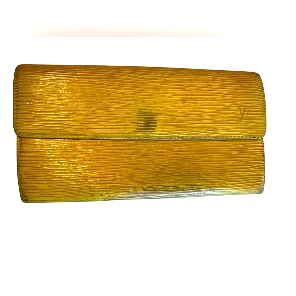 Louis Vuitton Epi Gold/Purple Long XL Wallet 8x4.5
